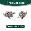 18Pcs 3 Colors Tibetan Style Alloy Rhinestones European Beads FIND-DC0007-66-2