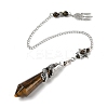 Natural Tiger Eye Cone Dowsing Pendulum Big Pointed Pendants AJEW-Z041-01G-AS-3