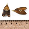 Brass & Natural Tiger Eye & Cubic Zirconia Pendants GG-CBAD360-20G-01-3