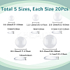 100Pcs 5 Styles Transparent Glass Cabochons GGLA-SP0001-02-2