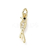 Brass Micro Pave Black Cubic Zirconia Pendants CU-L001-09G-02-1