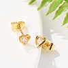 304 Stainless Steel Clear Cubic Zirconia Stud Earrings STAS-E502-02G-01-3