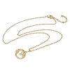 Brass Micro Pave Clear Cubic Zirconia Moon and Sun Pendant 304 Stainless Steel Chain Necklaces for Women NJEW-D341-05G-4