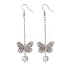 Brass Butterfly Dangle Earrings EJEW-JE06664-2