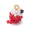 Glass Seed Beaded Bird Charms PALLOY-MZ00971-04-3