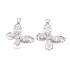 Brass Micro Pave Clear Cubic Zirconia Pendants KK-Q253-005P-B-1