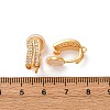Brass Micro Pave Clear Cubic Zirconia Clip-on Earring Findings KK-K382-34G-3