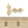 Brass Micro Pave Clear Cubic Zirconia Connector Charms KK-Q820-43G-3