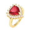 Brass Micro Pave Cubic Zirconia Adjustable Finger Rings for Women RJEW-K314-01G-2