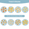48Pcs 8 Style Alloy European Beads FIND-DC0002-35-4