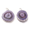 Dyed Natural Druzy Solar Quartz Crystal Pendants G-F693-01D-S-2