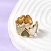 304 Stainless Steel Enamel Open Cuff Ring RJEW-L335-01A-G-4