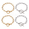 304 Stainless Steel Paperclip Chain Bracelets BJEW-TA0003-04-1