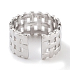 Non-Tarnish 304 Stainless Steel Net Open Cuff Rings RJEW-K273-02P-3