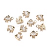 Brass Micro Clear & Black Cubic Zirconia Charms ZIRC-F120-054G-4
