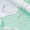 16Pcs 8 Styles Natural Freshwater Shell Daisy Flower Connector Charms PALLOY-FH00118-5