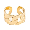 PVD Vacuum Plating 304 Stainless Steel Curb Chain Open Cuff Rings for Women RJEW-G316-11G-2