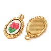 304 Stainless Steel & Cloth Embroidered Pendants FB-CBAFBAF-04G-2
