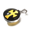 Flat Round 201 Stainless Steel Acrylic Pendants STAS-U036-01P-08-2