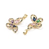 Brass Micro Pave Colorful Cubic Zirconia Pendants KK-E068-VC408-3