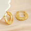 201 Stainless Steel Stripe Hoop Earrings for Women FS-WG1CC8F-01-2