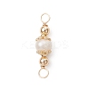 Natural Cultured Freshwater Pearl Potato Links Connector Charms PALLOY-JF04754-3