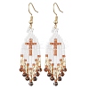 Glass Seed Beads Dangle Earrings EJEW-MZ00737-03-3