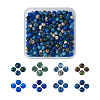 240Pcs 8 Colors Dyed Natural Sesame Jasper/Kiwi Jasper Rondelle Beads G-CD0001-11-1