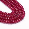 Faceted Rondelle Dyed Natural White Jade Bead Strands G-R343-6x8-07-1