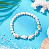 Synthetic Magnesite Beaded Stretch Bracelets for Women Men BJEW-TA00581-01-1