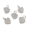 Brass Micro Pave Clear Cubic Zirconia Charms KK-E068-VB160-3