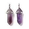 Natural Amethyst Pointed Pendants G-K329-34P-2