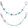 2Pcs 2 Styles Ocean Theme Synthetic Turquoise Pendant Decorations HJEW-SC0002-28B-1
