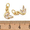 Rack Plating Brass Micro Pave Clear Cubic Zirconia Charms KK-U030-15G-3