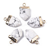 Natural Howlite Pointed Pendants G-N326-34L-1