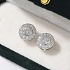 Brass Micro Pave Clear Cubic Zirconia Stud Earrings X-EJEW-Q015-10P-2