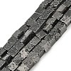 Electroplated Natural Lava Rock Beads Strands G-L606-E02-01E-1