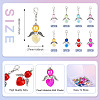 Angel ABS Plastic Imitation Pearl & Alloy Pendant Decorations HJEW-TA00236-3