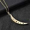 Brass Micro Pave Colorful Cubic Zirconia Moon Pendant Necklaces for Women NJEW-D311-02A-G-2
