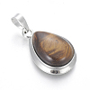 Natural Tiger Eye Pendants G-L512-C10-2