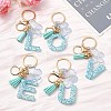 Resin & Acrylic & Faux Suede Tassel Keychain KEYC-YW00117-01-4