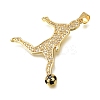 Brass Micro Pave Clear Cubic Zirconia Pendants CU-CBA108A-08G-2