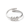 304 Stainless Steel Rhinestone Cuff Rings RJEW-M171-17P-2