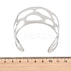 Hollow 304 Stainless Steel Cuff Bangles for Women BJEW-T028-01P-3