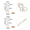 4Pcs 2 Styles 925 Sterling Silver S-Shaped Hook Clasps STER-GO0001-16-2