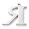 Tarnish Resistant 304 Stainless Steel Letter Pendant Rhinestone Settings LS-STAS-J028-01R-2