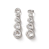 Brass Micro Pave Clear Cubic Zirconia Charms KK-C253-02A-P-1