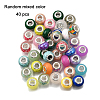 40Pcs 4 Styles AB Color Opaque Resin Imitation Porcelain European Large Hole Rondelle Beads RPDL-FP0001-01-2