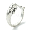 Whale Alloy Open Cuff Rings RJEW-K275-11AS-1