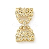 Brass Micro Pave Clear Cubic Zirconia Fold Over Clasps KK-Z083-04G-1